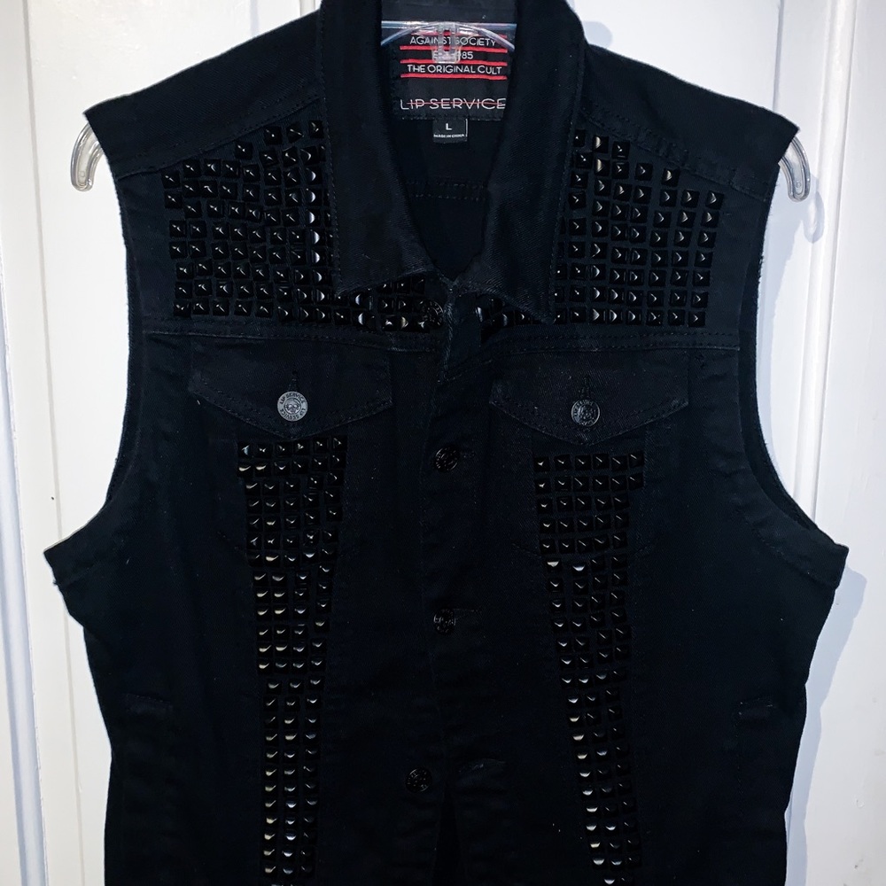 Lip service heavy studded vest